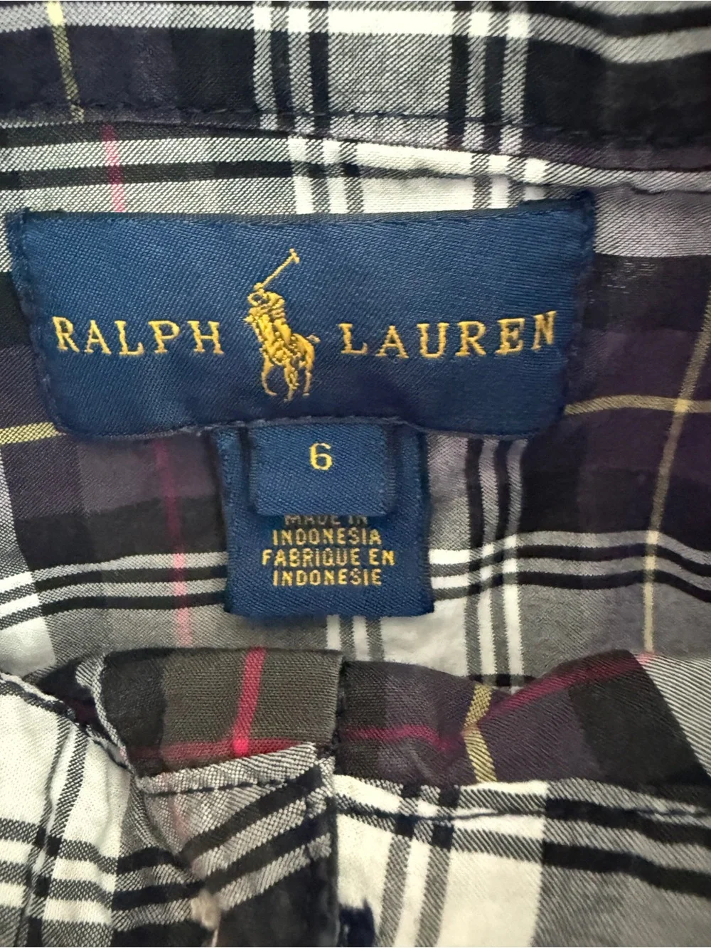 Ralph Lauren Boys Fall Plaid Button-Down Shirt in Navy, White, Burgendy & Gray